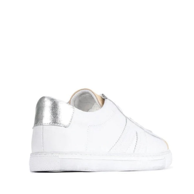 EOS Burn Womens Leather Sneaker White/Tan | Foot Forward Shoes