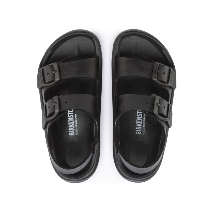 Birkenstock Mogami Narrow Kids Black Birko Flor Sandal | Foot Forward Shoes