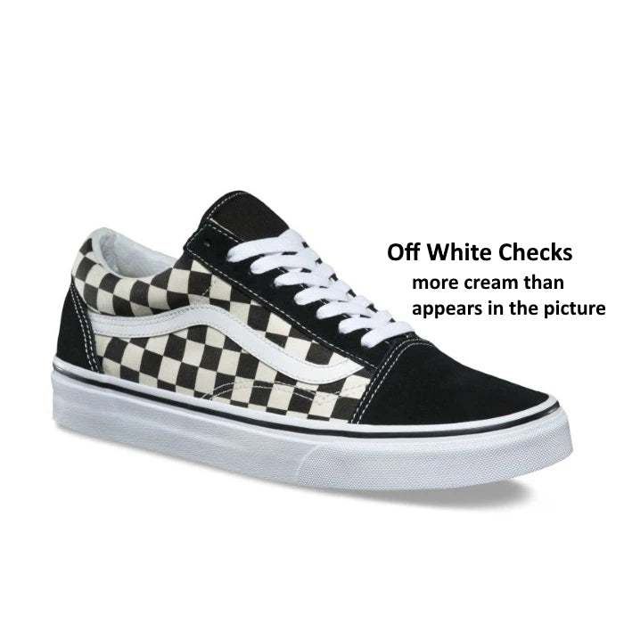 black and white vans check