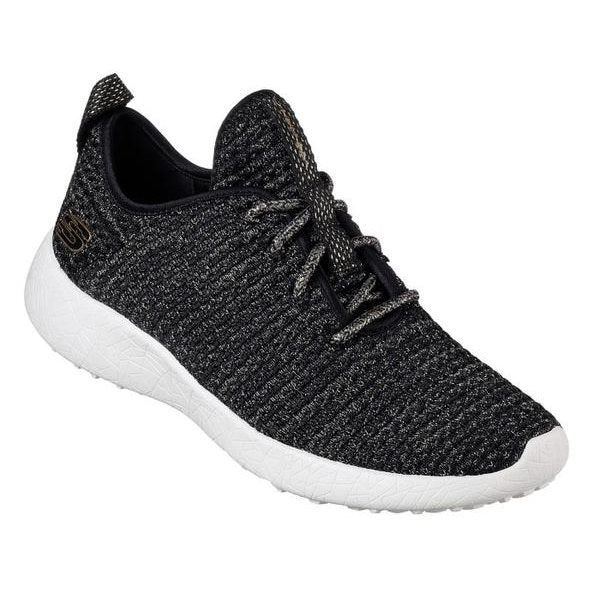 Skechers WOMENS Burst After Party Black Gold Lace Up Free Sale