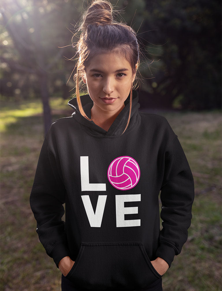 Love Volleyball Pink Ball Women Hoodie – Tstars