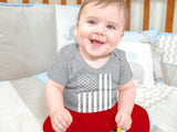 Thumbnail Distressed U.S Flag Baby Outfit with Leggings Gray / Navy 6