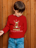Thumbnail Merry Chirstmess Xmas Toddler Kids Long sleeve T-Shirt Red 4