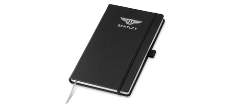 Black A5 PU notebook with Bentley logo to front cover