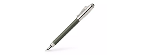Steel grey fountain pen with diamond pattern to barrel