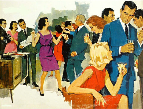 Art de rassemblement social vintage des années 60