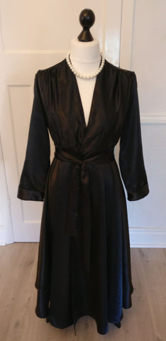 Black Satin Housecoat