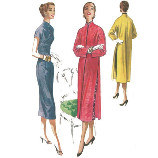 1960s CLASSY Cheongsam Oriental Sheath Dress Pattern SIMPLICITY 5041 Three  Versions Day or Evening Bust 36 Vintage Sewing Pattern