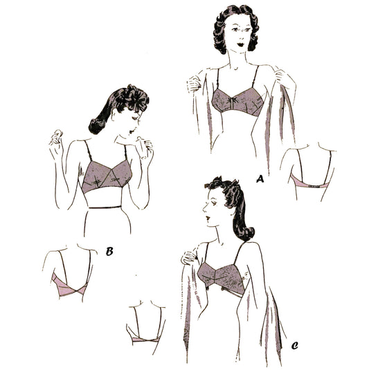 40er-Jahre-Dessous-Muster: BH- und Slip-Set – Brustumfang 40 Zoll (102 –  Vintage Sewing Pattern Company
