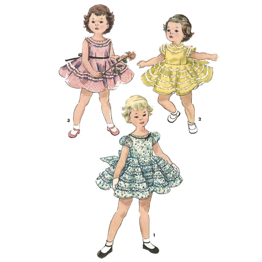 1950s Pattern, Girl's Lined Dress & Bloomer Panties PDF Download