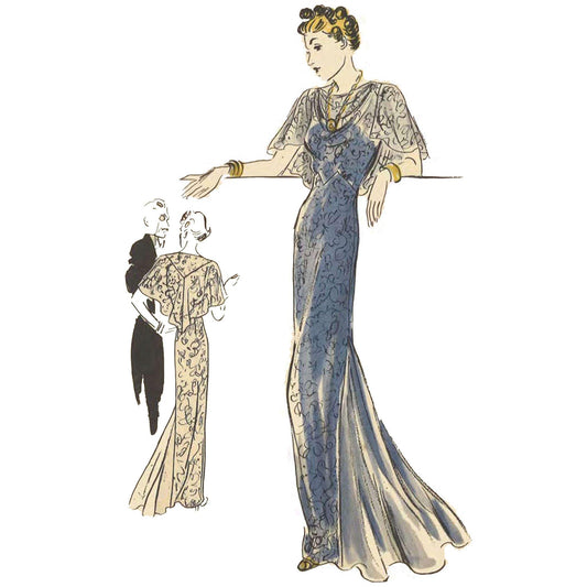 1934 Low Backed Evening Dress