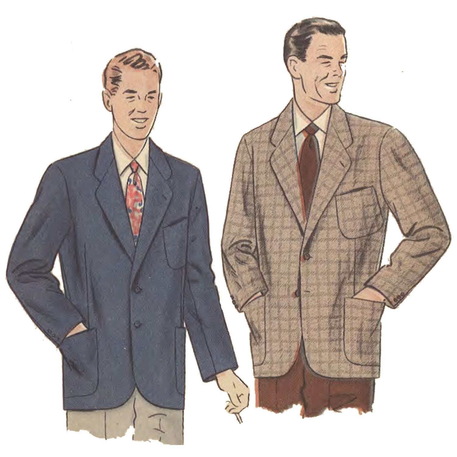 1950s Pattern, Men's Blazer Tailored Jacket