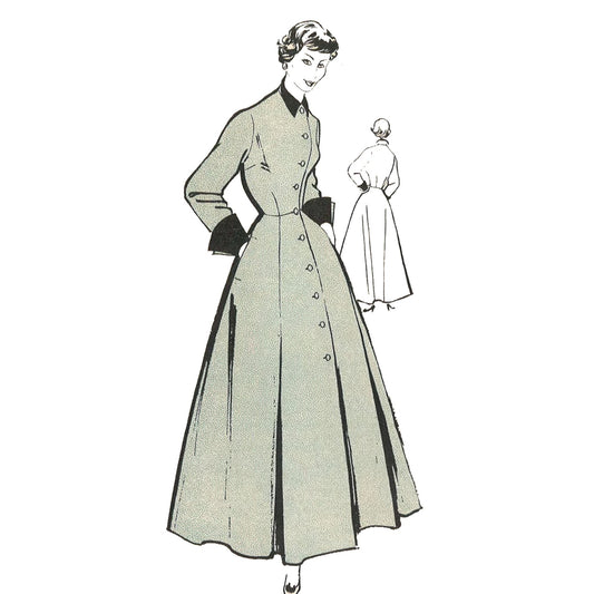 50s Pattern: House Coat, Dressing Gown, Coachman Robe - Bust=32” (81cm) |  eBay