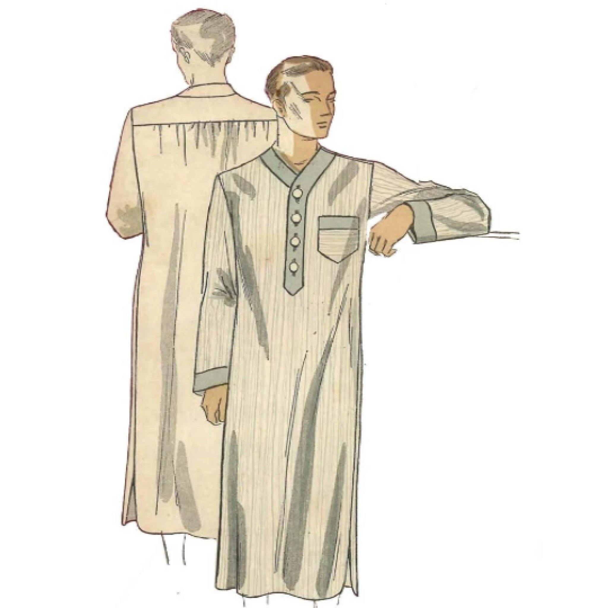 1930s Pattern, Comfortable Men's Nightshirt PDF Download – Vintage ...