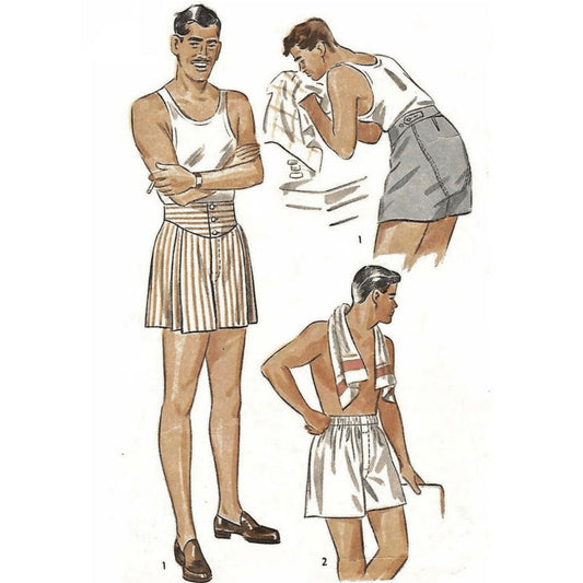 PDF - 1950s Pattern, Men's Boxer Shorts - Multi-sizes - Instantly