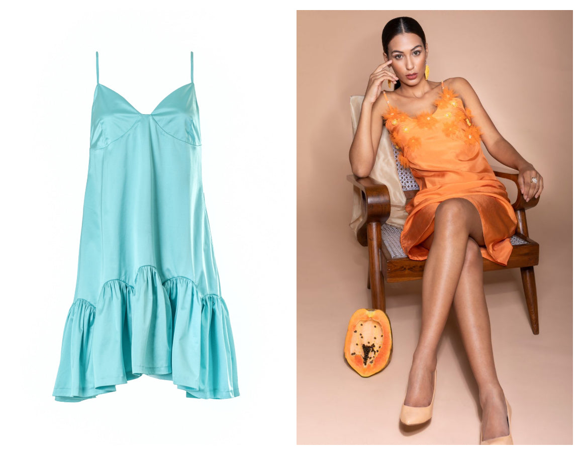 Silk slip dresses 00s inspired fashion