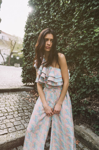 Tie Dye Ruffle Top