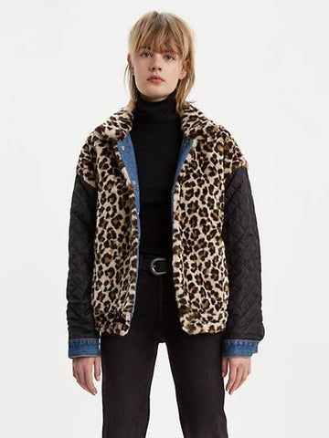 CHARITY SALE Levi's leopard print reversible trucker denim jacket –  Manifesto Woman