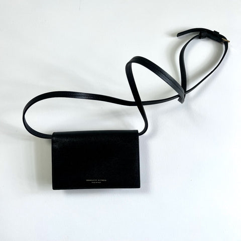 Charlotte Olympia 'Feline' black leather cross body bag - new ...