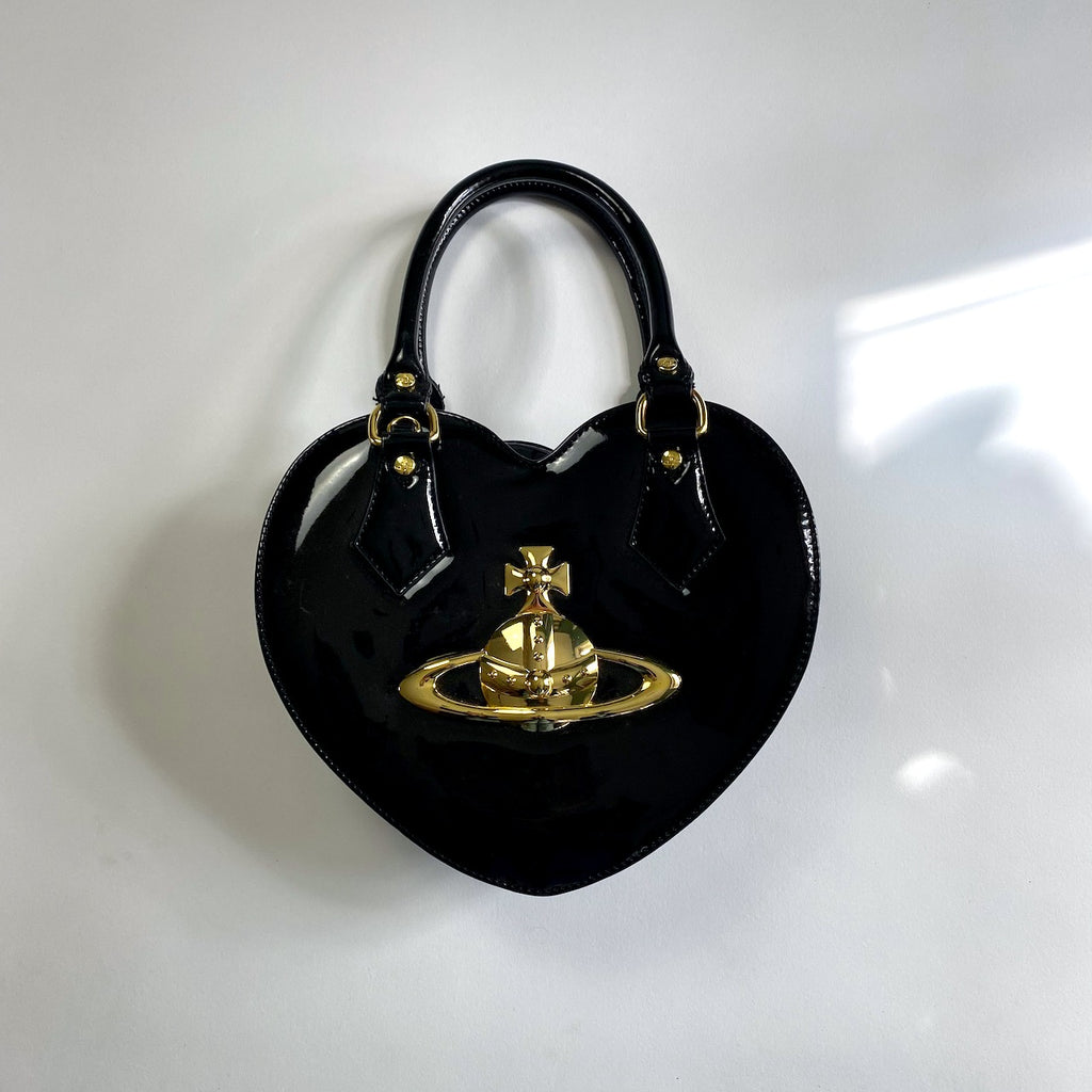Vivienne Westwood Braccialini glitter black orb heart bag – Manifesto Woman