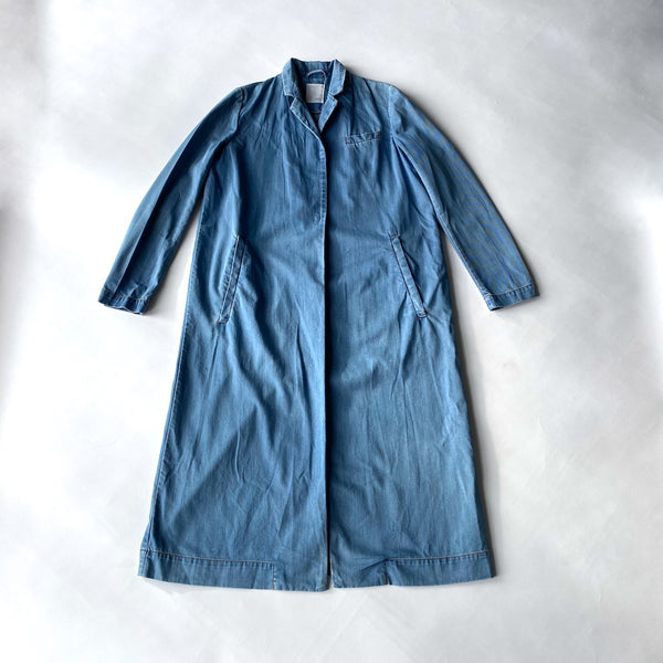 JNBY blue denim duster midi coat – Manifesto Woman