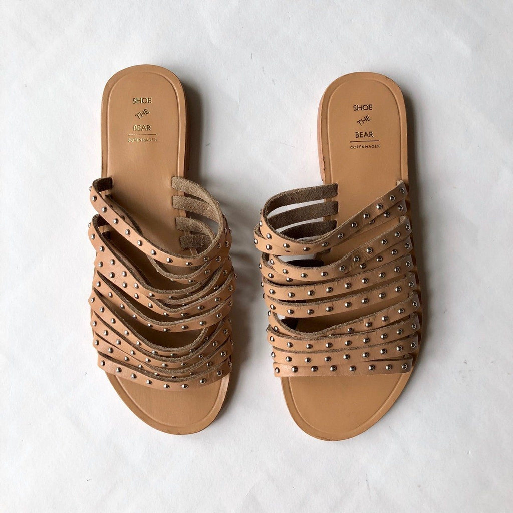 Shoe the Bear studded tan leather sandals - new – Manifesto Woman