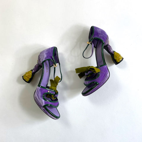 Prada velvet fairy floral heels – Manifesto Woman