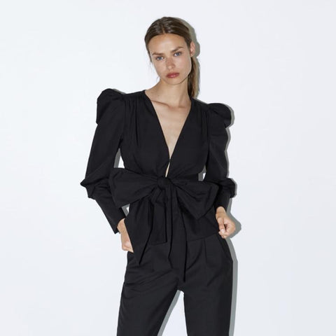 black puff sleeve jacket zara