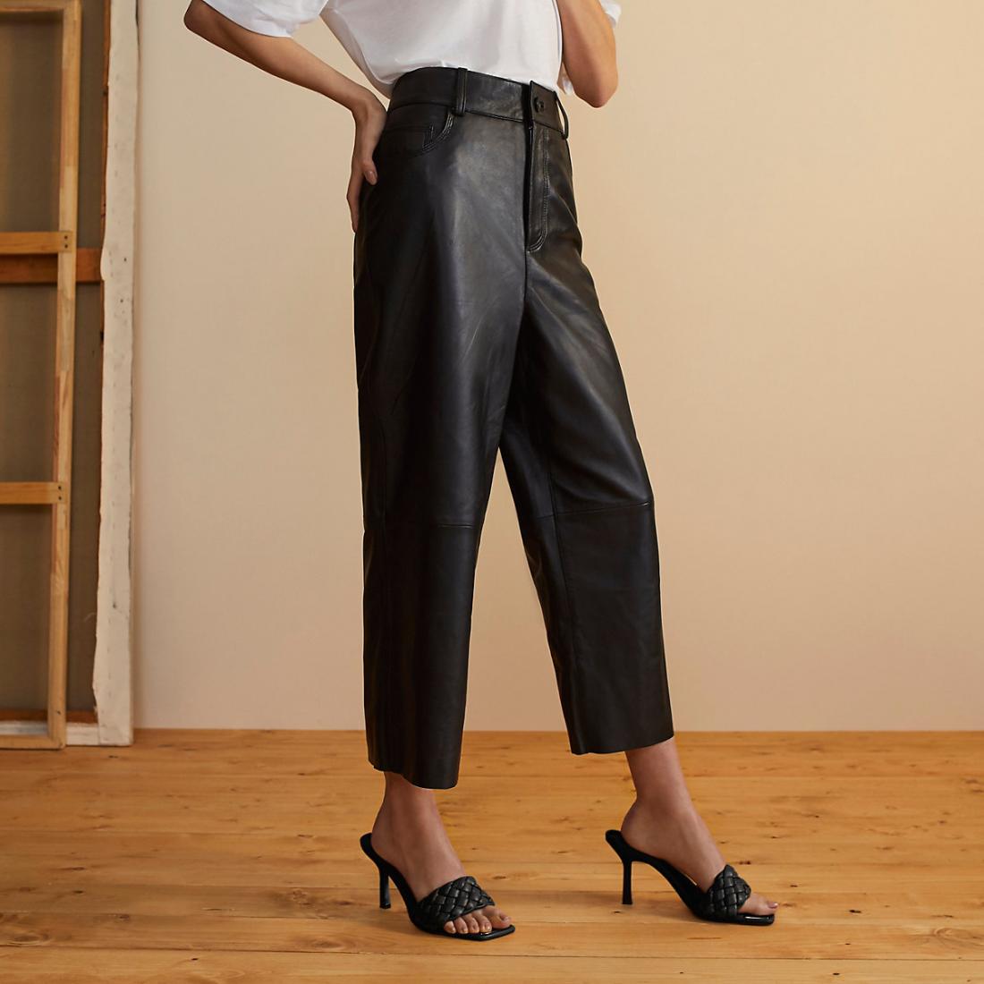 River Island Faux Leather Flared Trousers  Black  verycouk