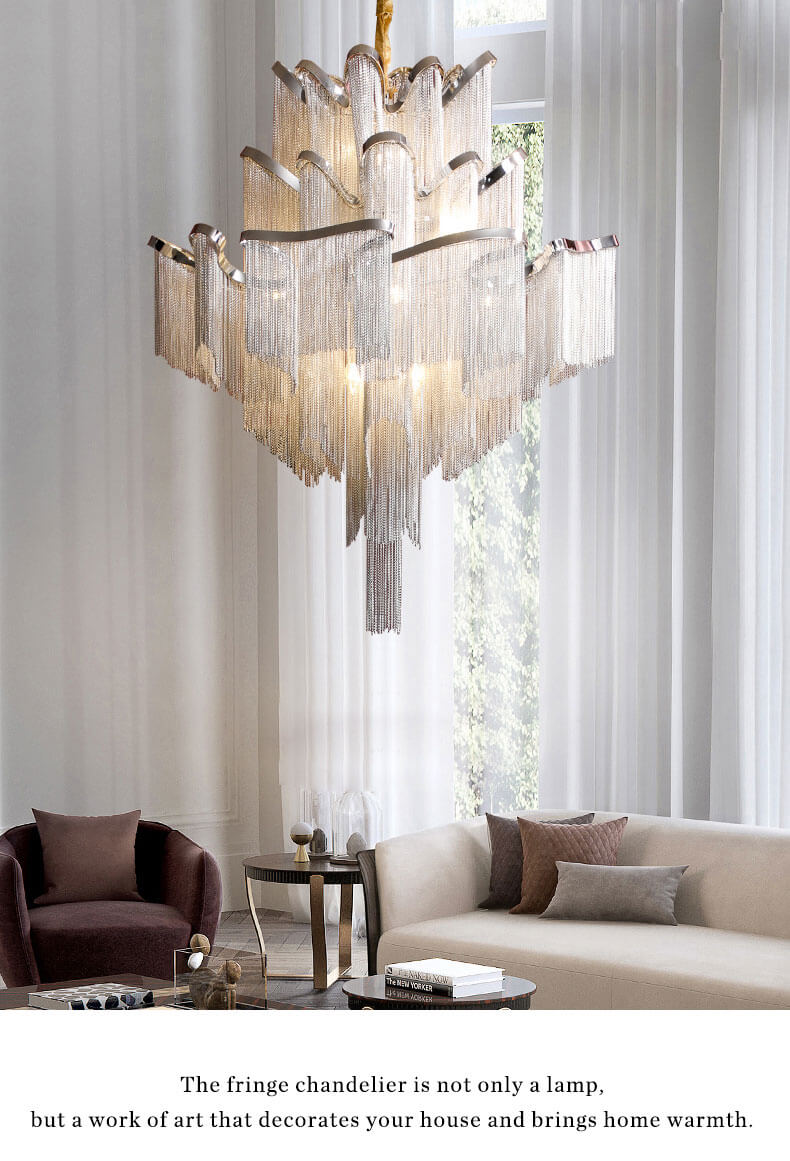 Vintage Cascading Fringe Chandelier-1