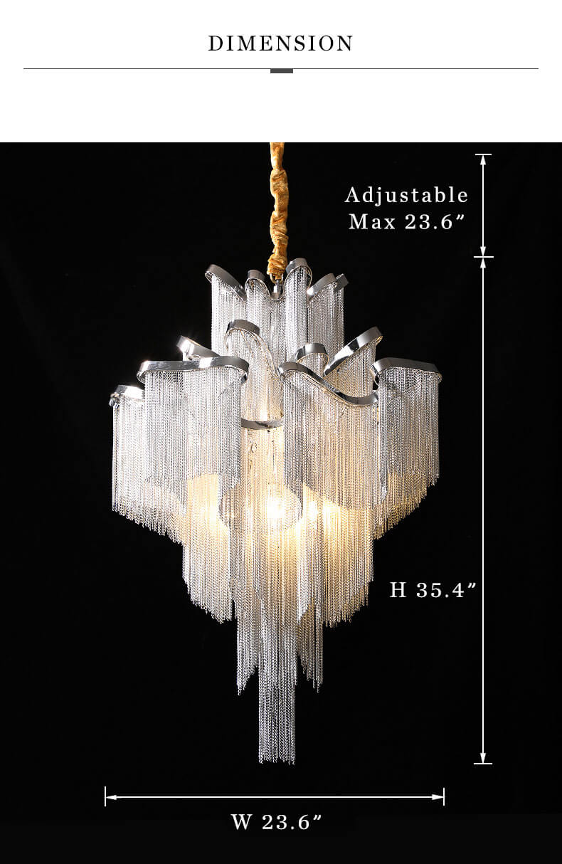 Vintage Cascading Fringe Chandelier-5