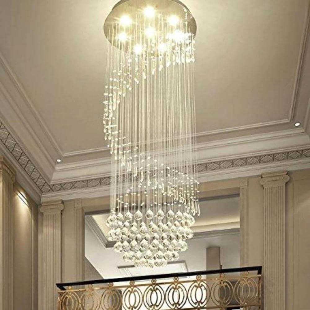 spiral raindrop chandelier