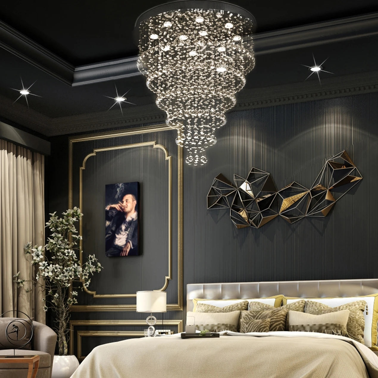 Small bedroom chandelier ceiling lights Modern crystal ceiling ...