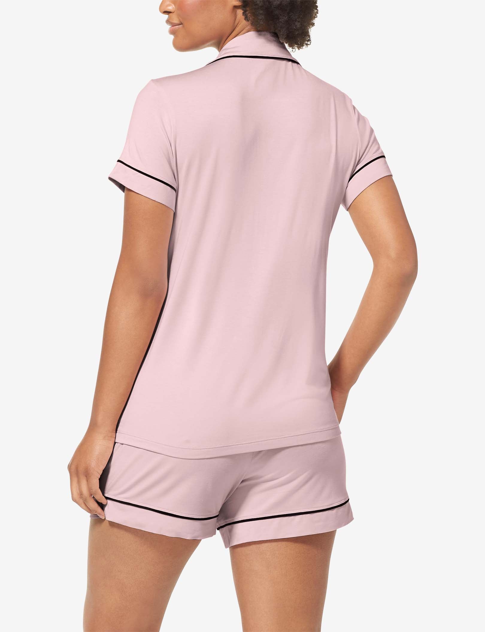 Women's Short Sleeve Top & Short Pajama Set, Peachskin