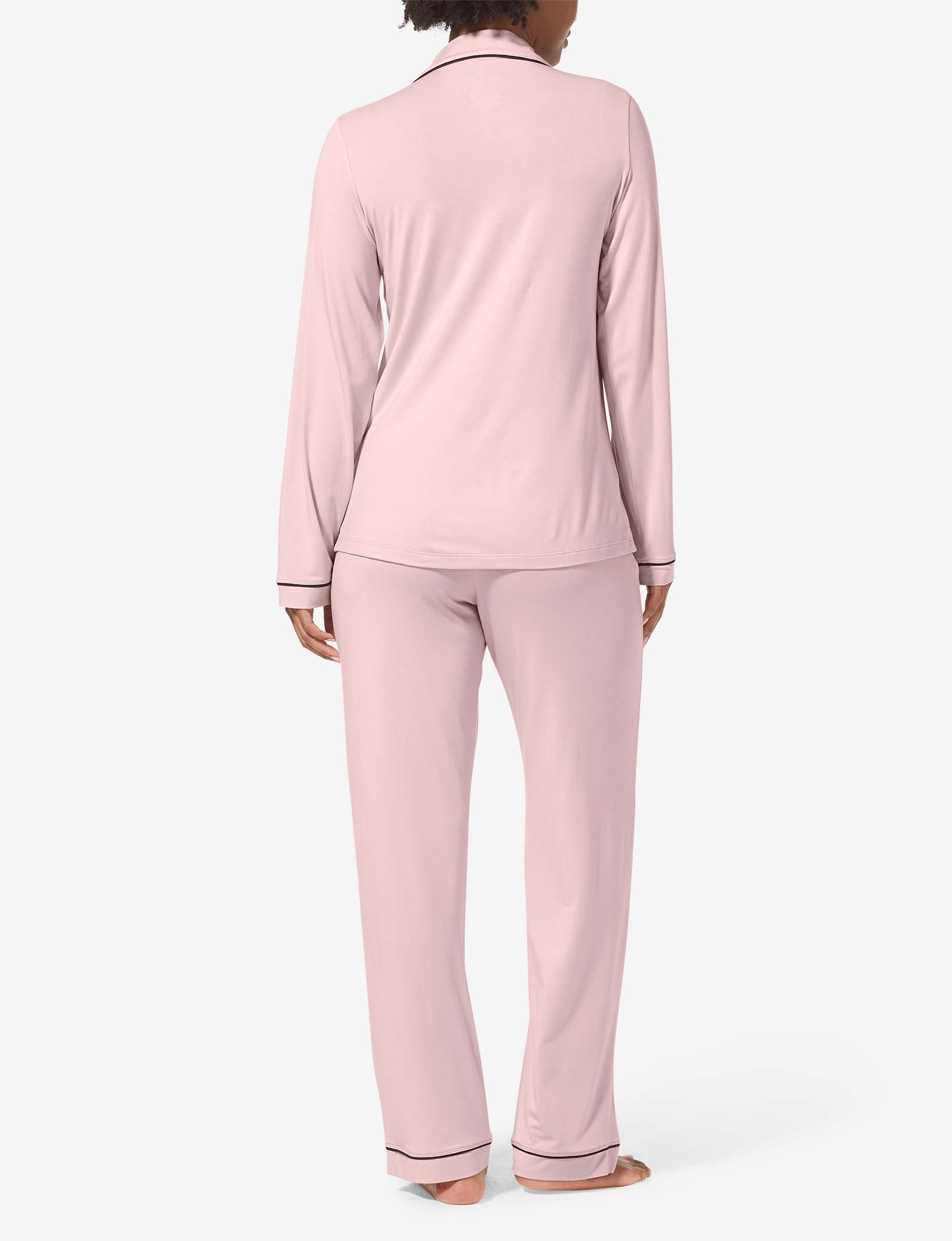 Women's Long Sleeve Top & Pant Pajama Set, Peachskin