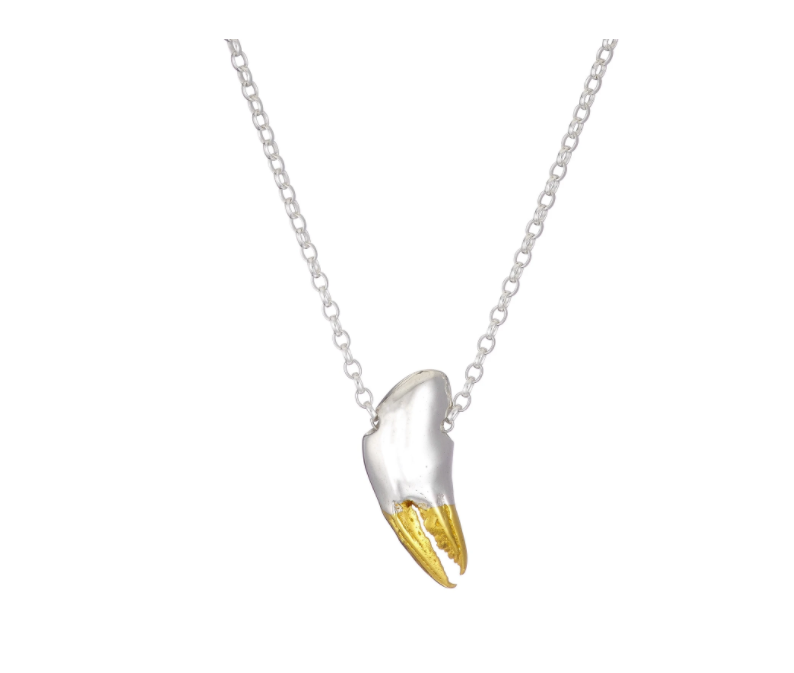 Large Crab Claw Necklace Gold