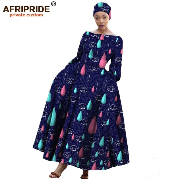 long sleeve african maxi dress