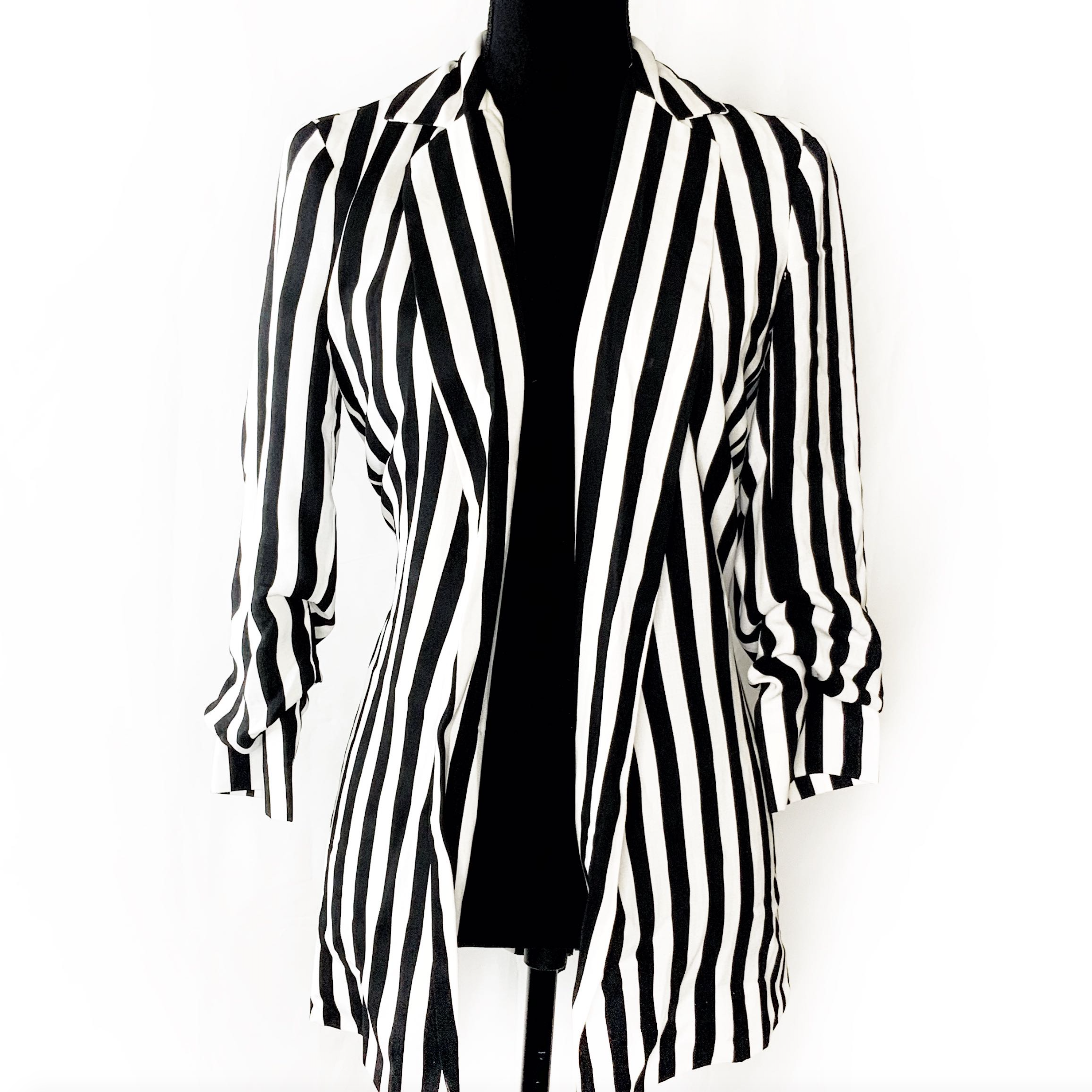 striped jacket black and white