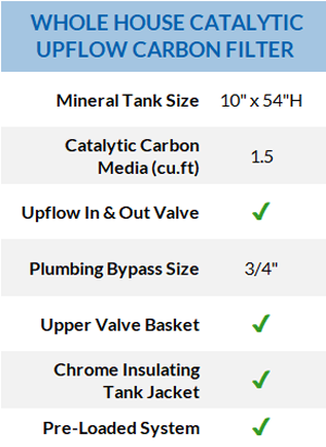 SOFTPRO WHOLE HOUSE CATALYTIC UPFLOW CARBON FILTER SPECS