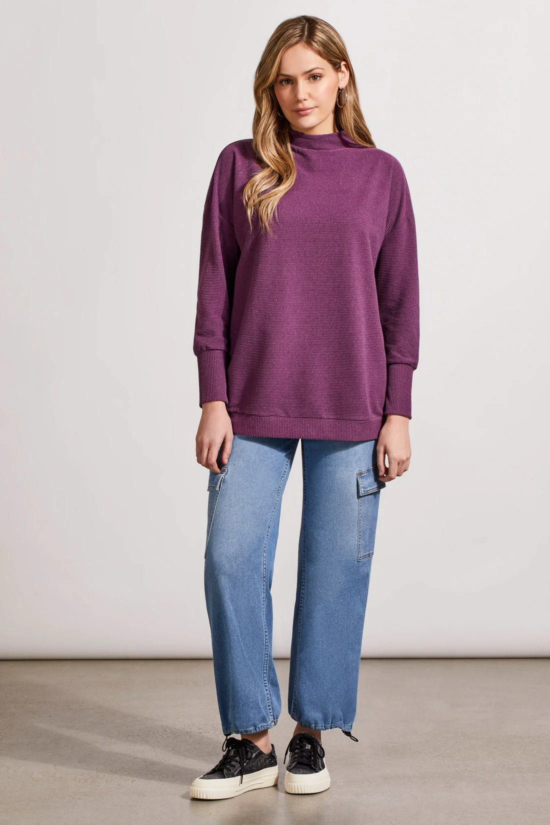Funnel Neck Tunic Top