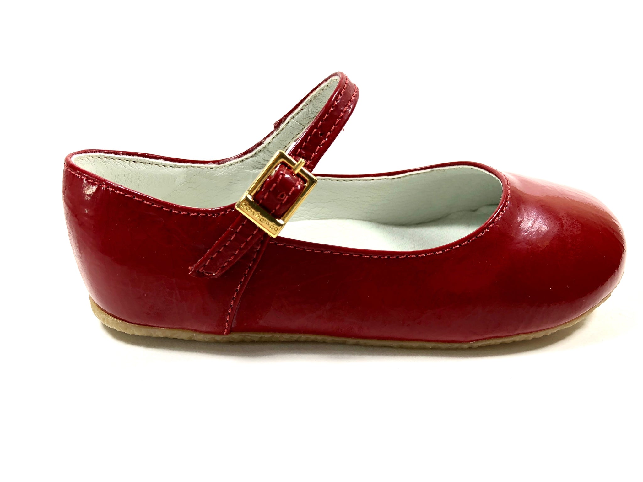 girls red leather shoes