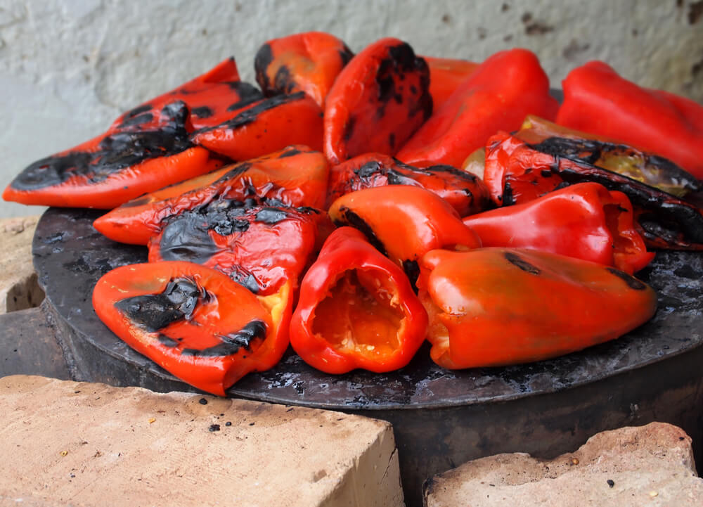 Roasted Red Peppers on the Grill