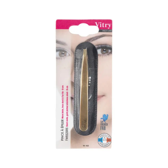 Vitry Golded Professional Slant Ends Tweezers 4022