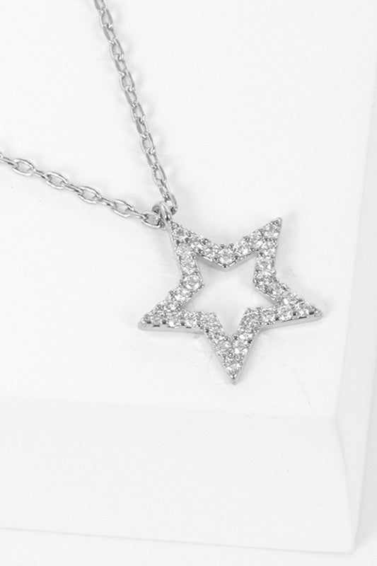 Crystal Pave Stars Necklace – Itosca- All Rights Reserved