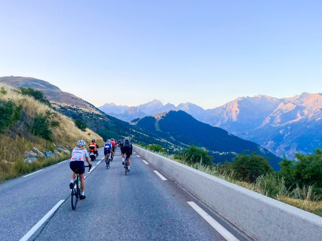 Haute Route riders ride into the sunrise