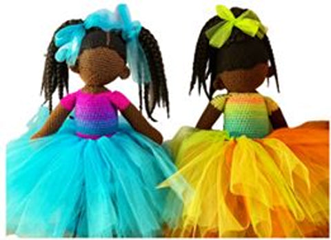 Black dolls with tutus from Crochet Me This