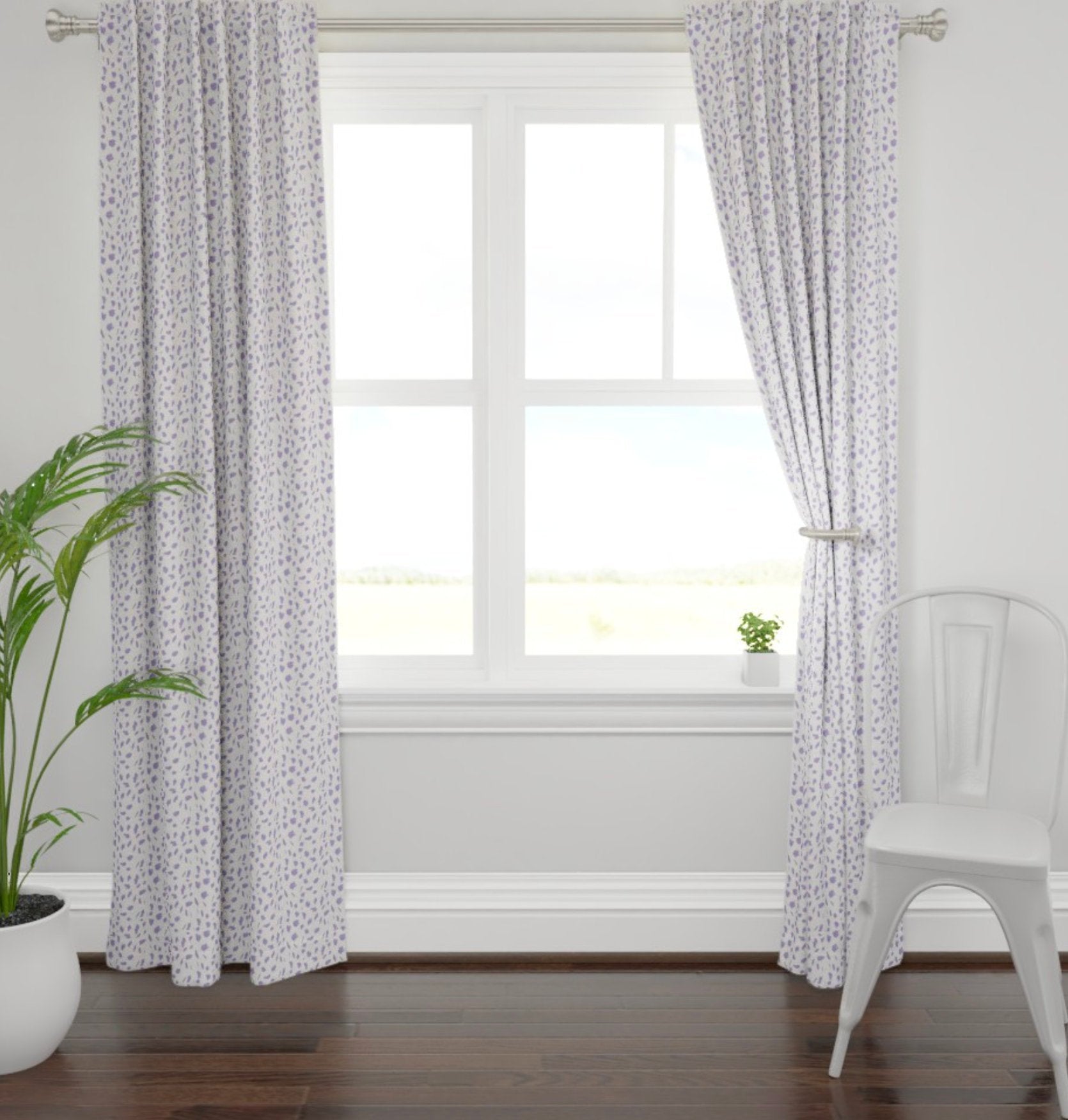 purple curtains