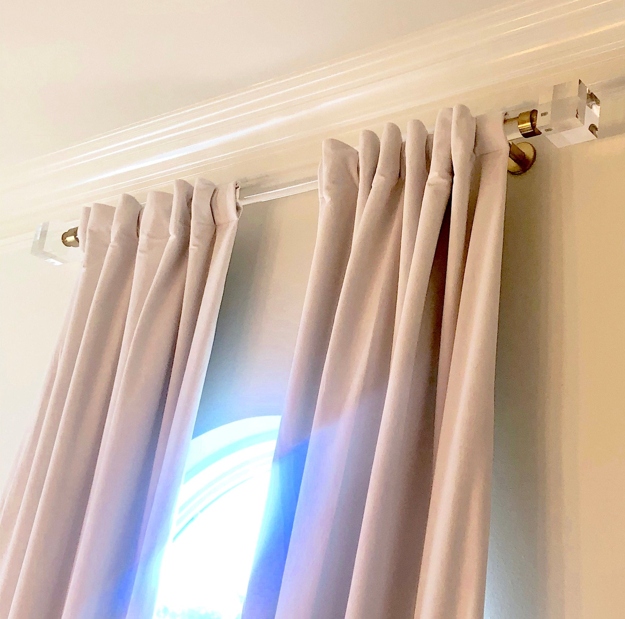 lucite drapery curtain rods