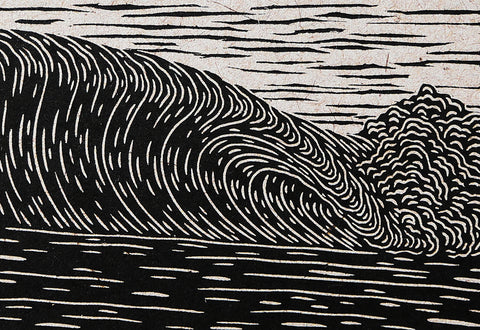 Wave, Wood Block Print, Hawaii, Steven Kean, Printmaker, Oahu