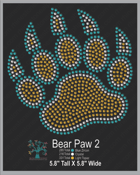 Bear Paw 2 ,TTF Rhinestone Fonts & Rhinestone Designs
